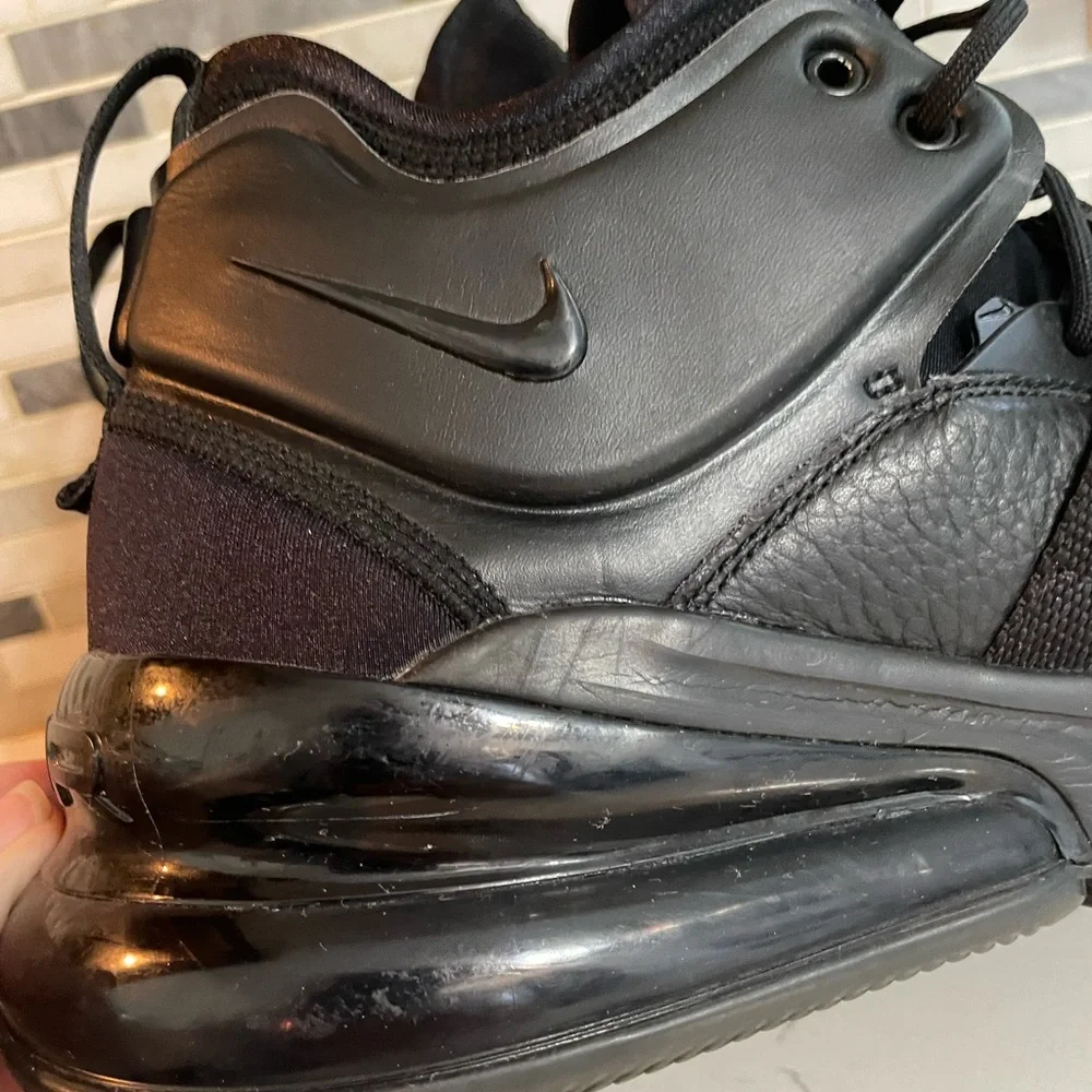 Nike Air Force 270 Triple Black High top buckle strap Sneakers Mens 11